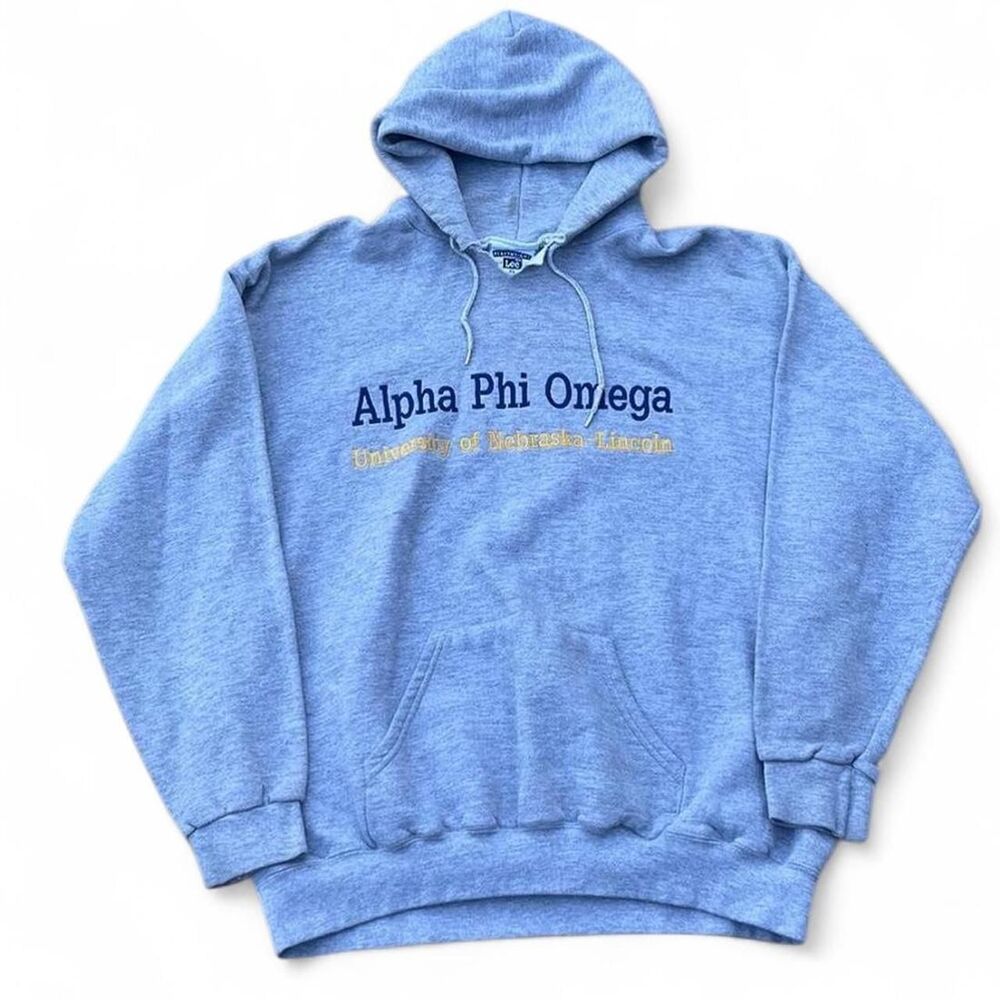 Vintage Frat University of lincoln Lee Men's Grey Hoodie